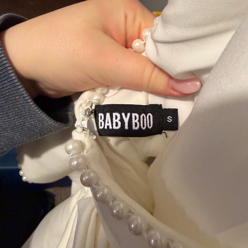 Cream Sleeveless Fit-and-Flare Mini Dress - Picture 3 of 3